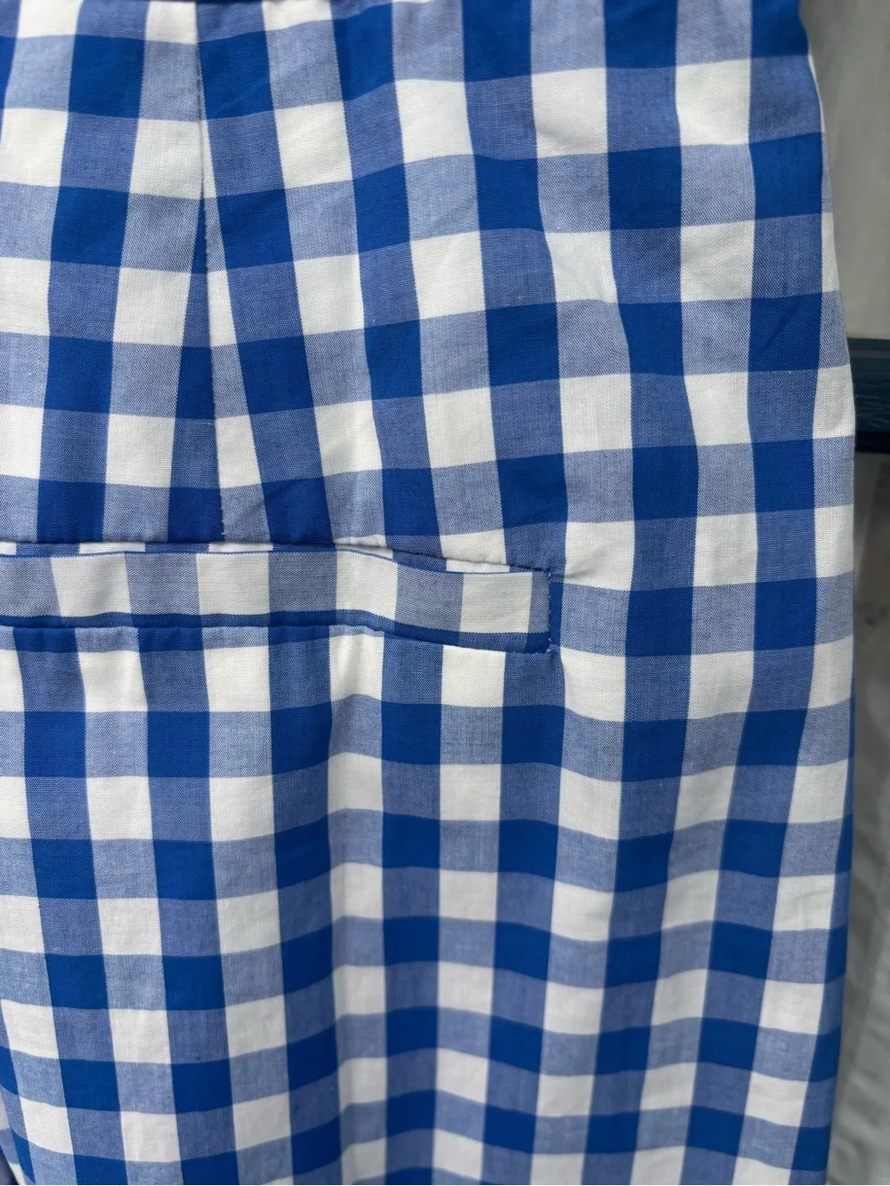 NWT - J. Crew Blue and White Gingham Halter Jumpsuit
